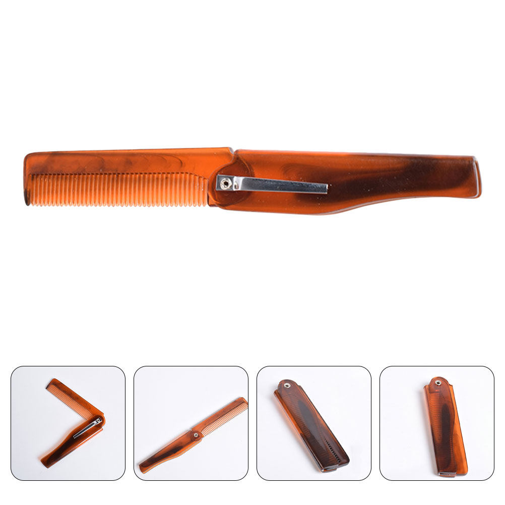 Comb Fine Tooth - Opvouwbare haarborstel voor mannen, draagbare zakbaardkam,