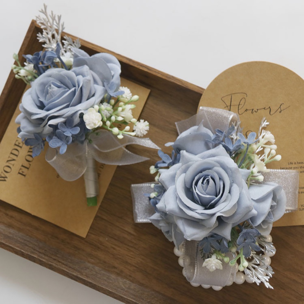Blauwe Bruiloft Lint Pols Cors - Men'S Grooming For Wedding recensie en prijs