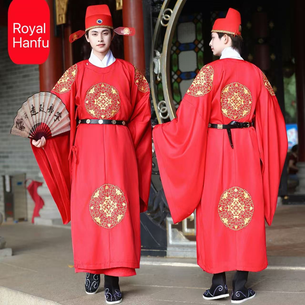 Rode Hanfu voor heren, traditi - Men'S Grooming For Wedding recensie en prijs