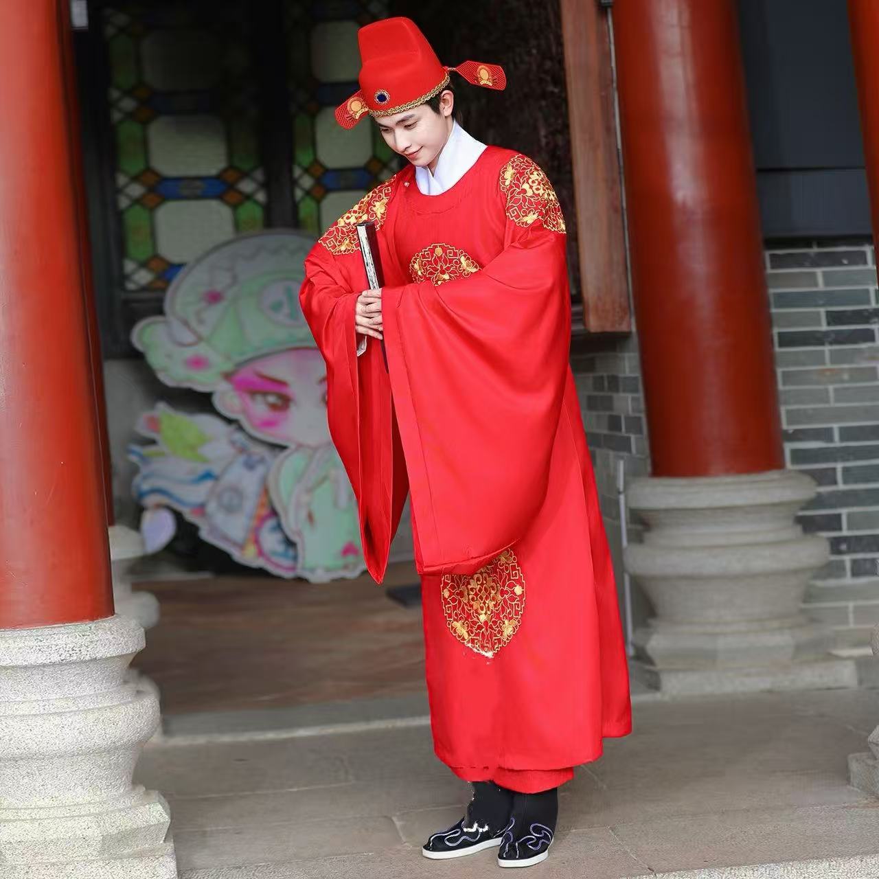 Rode Hanfu voor heren, traditi - Men'S Grooming For Wedding recensie en prijs